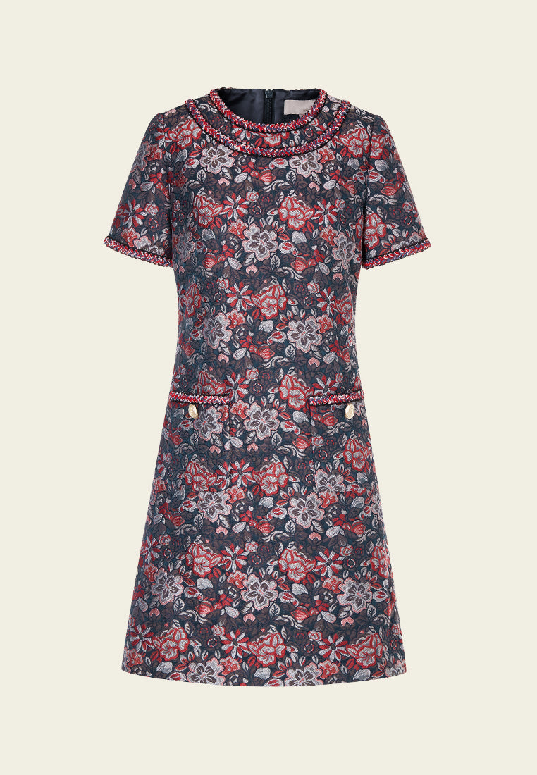 Oriental Jacquard Dress