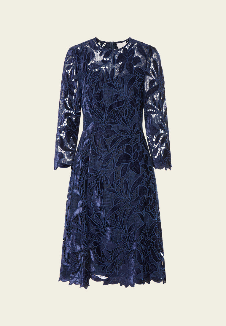 Cut-out Lace Midi Dress