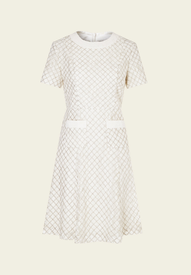 Diamond Line Lurex Lace Dress