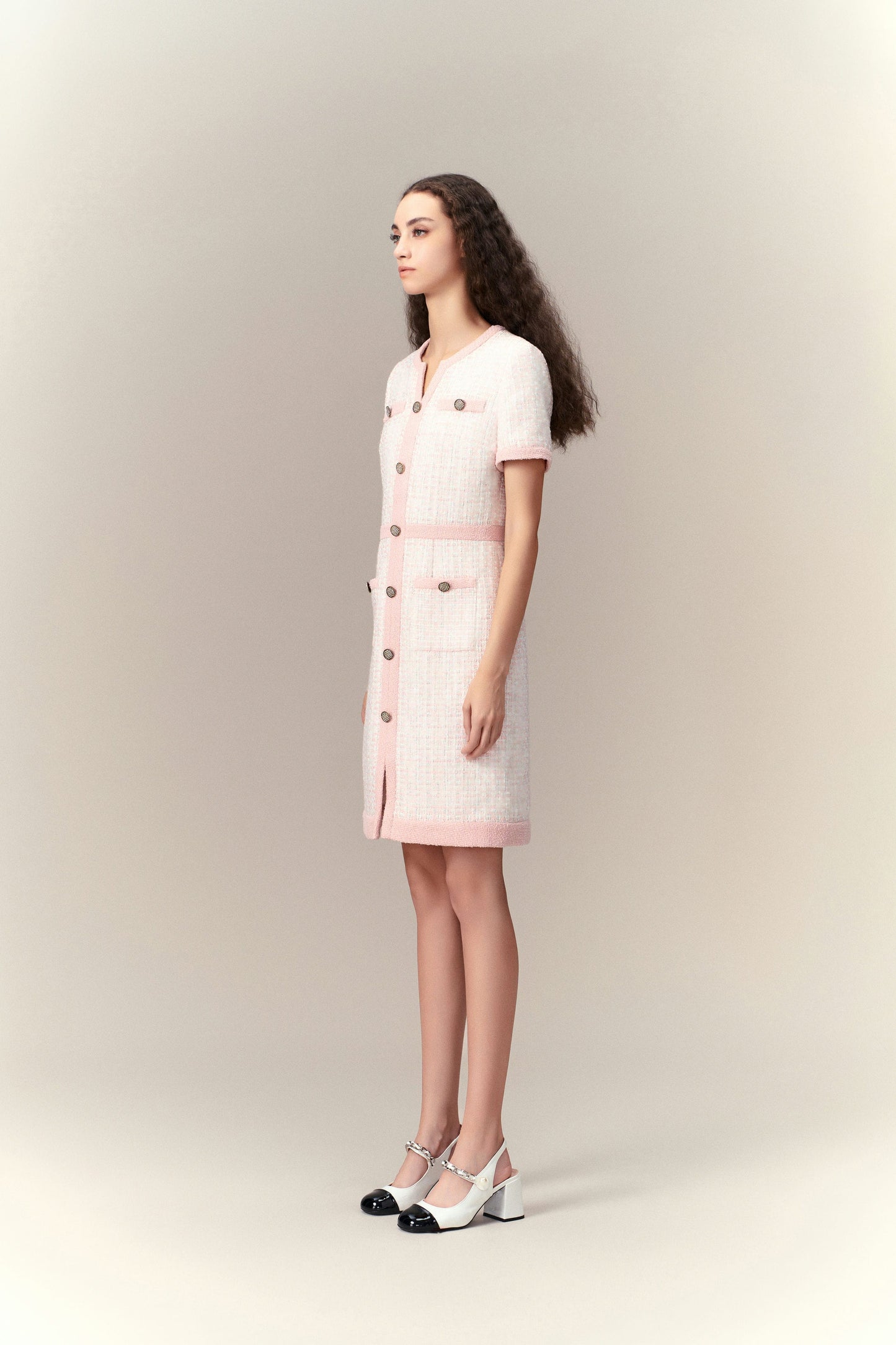 Pink Lady Classic Tweed Dress
