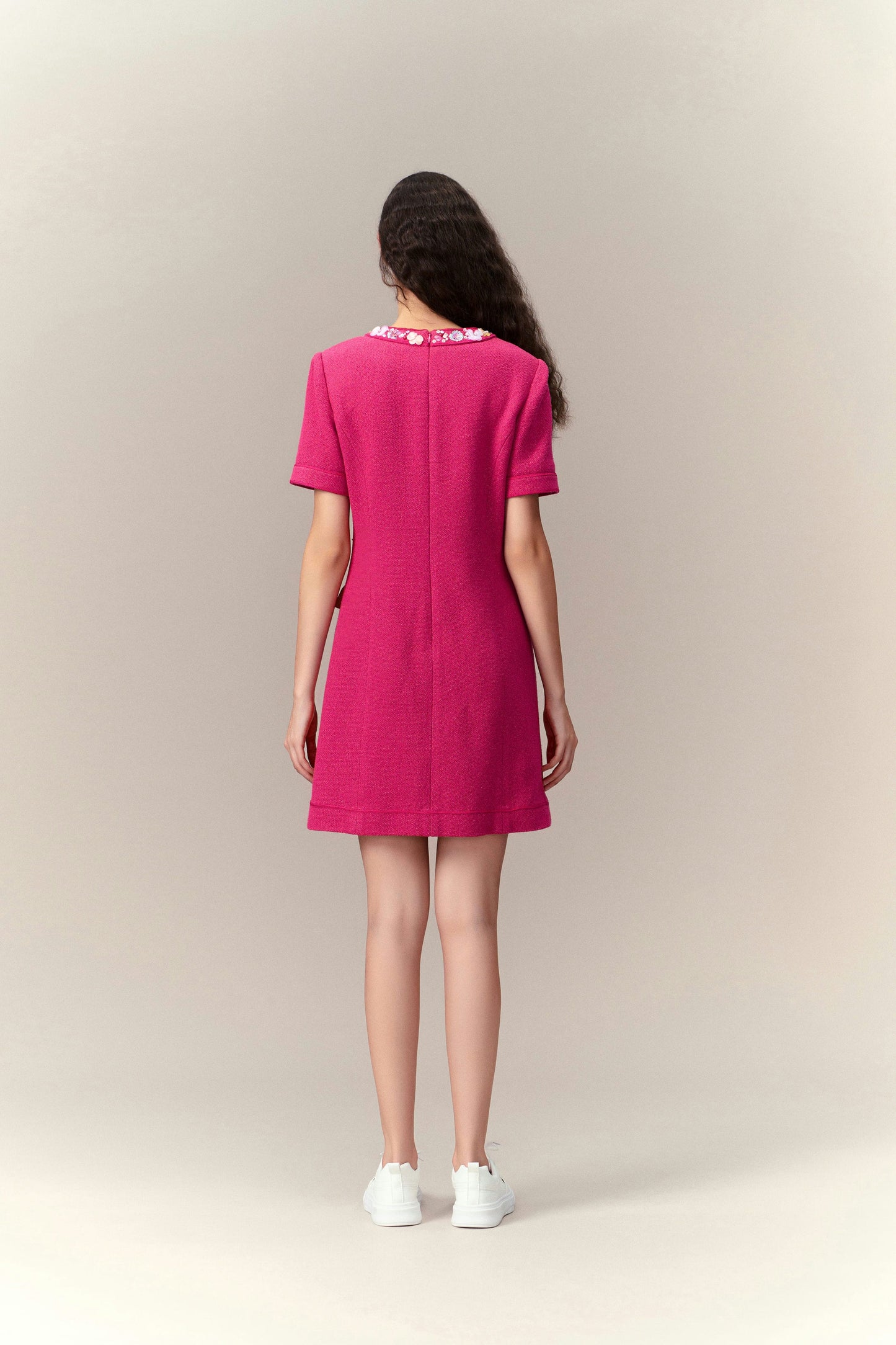 Dolly Vibrant Pink Embellished Dress