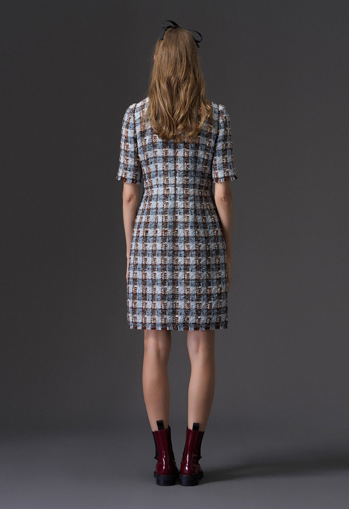 Amber and Light Blue Tweed Dress
