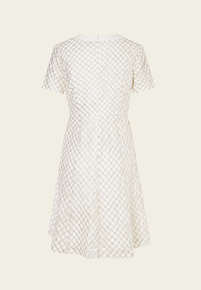Diamond Line Lurex Lace Dress