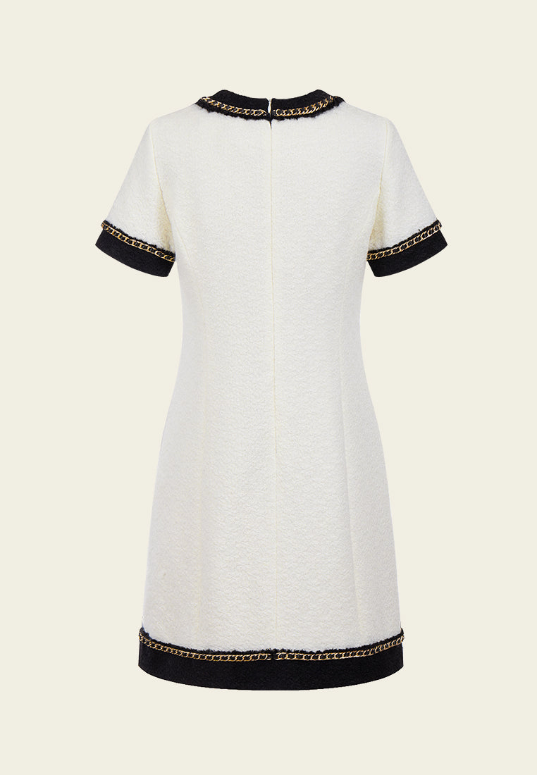 Classy Contrast Tweed Dress