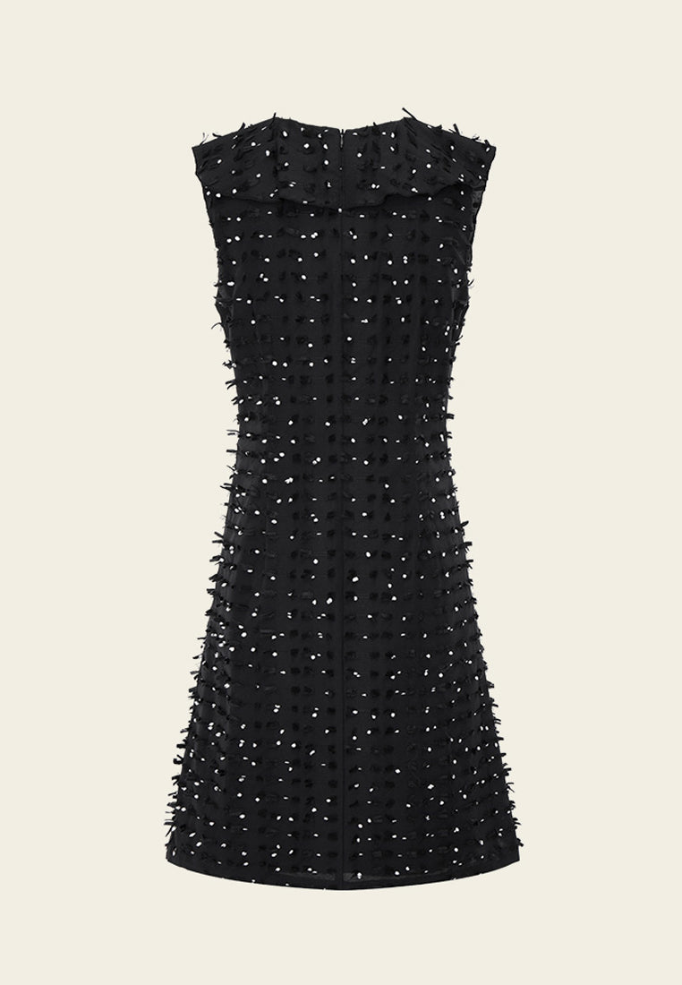 Patchwork Jacquard Sleeveless Mini Dress