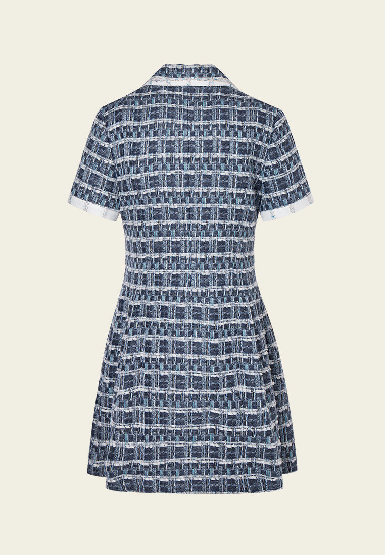 Double-breasted Geometric Lapel Dress