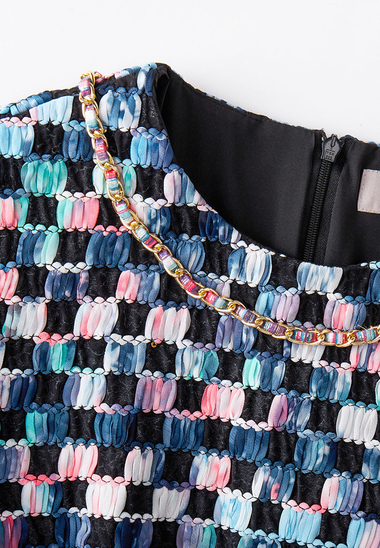 Gradient Checker Pattern Dress