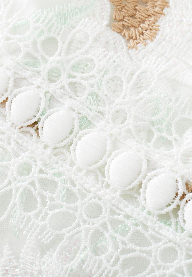 Chamomile Lace-detailing Short Sleeve Dress