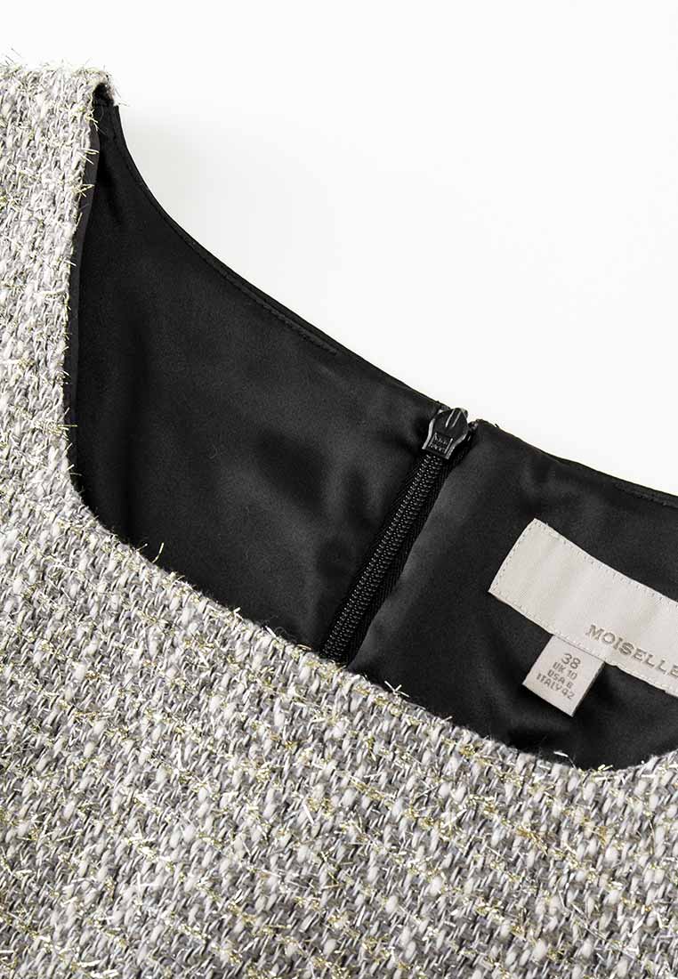 Gem-detail Square Collar Pocket Dress