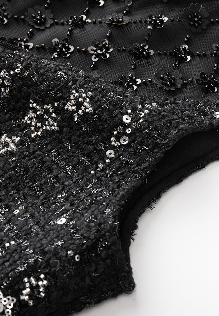 Meteor Shower Embellished Sleeveless Dress