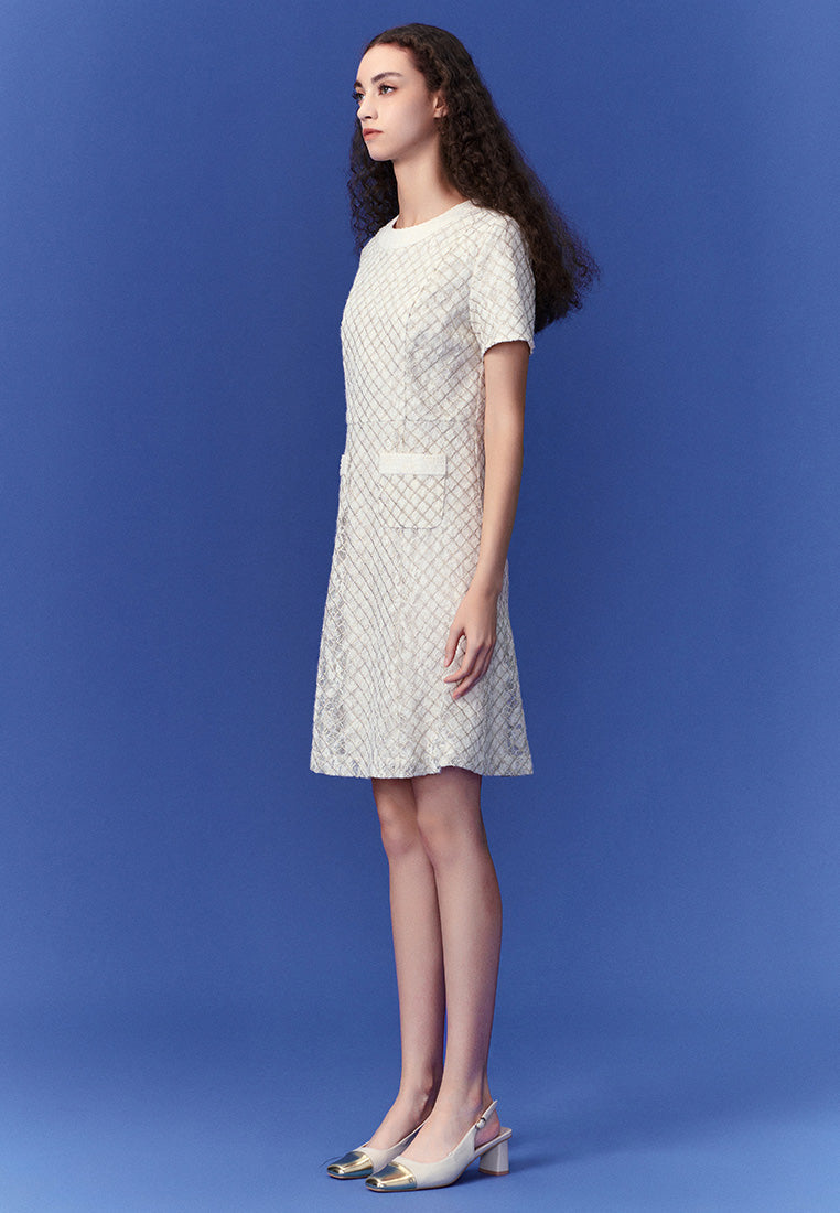 Diamond Line Lurex Lace Dress