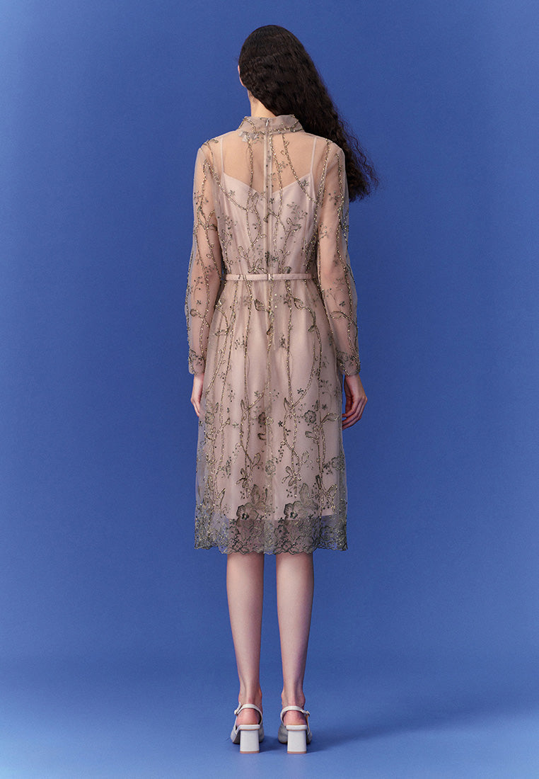 Caramel Mesh Dress