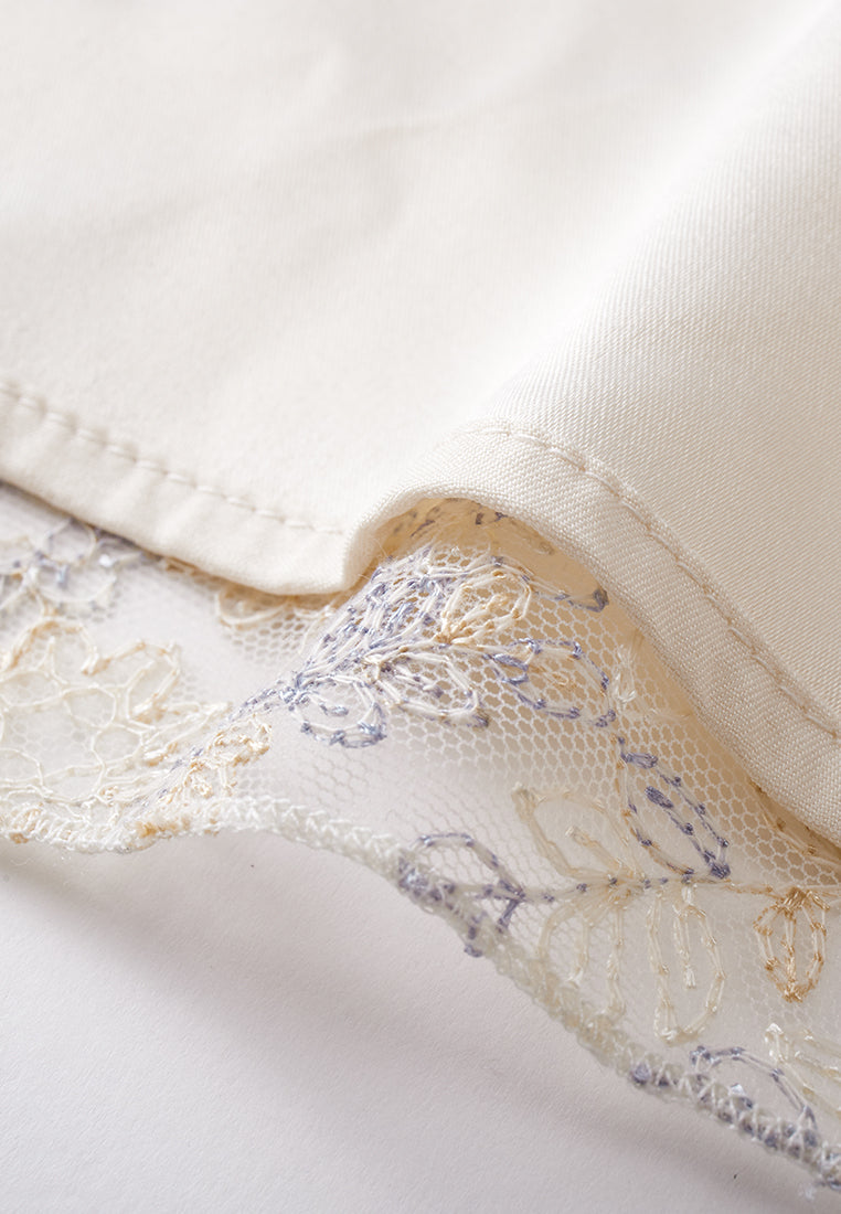 Cream Floral Lace Dress