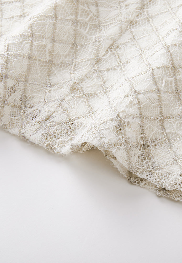 Diamond Line Lurex Lace Dress