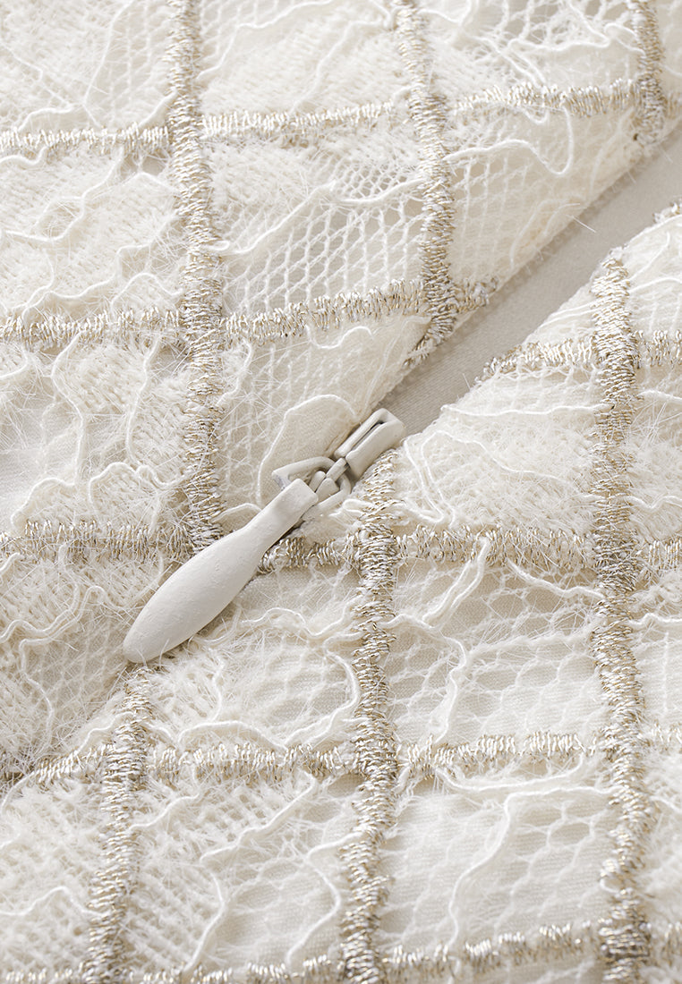 Diamond Line Lurex Lace Dress