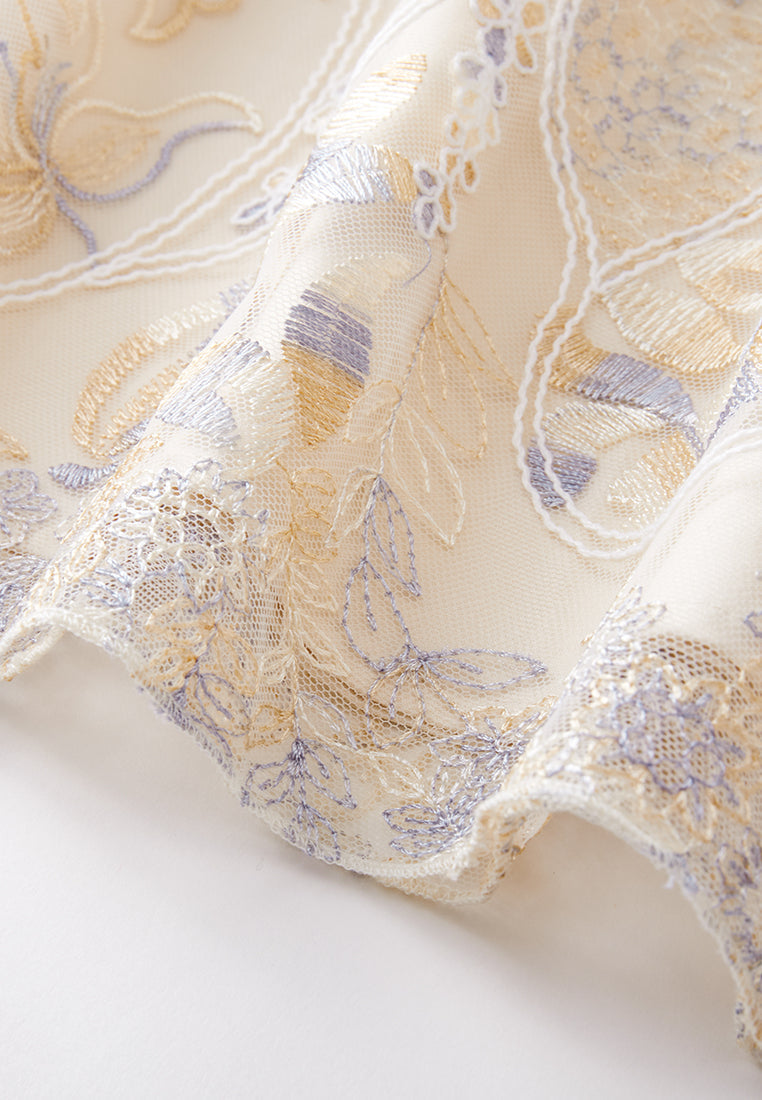 Cream Floral Lace Dress
