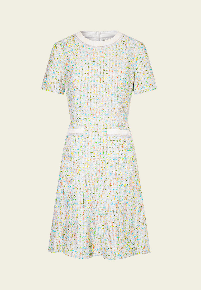 Lime Twist Tweed Dress