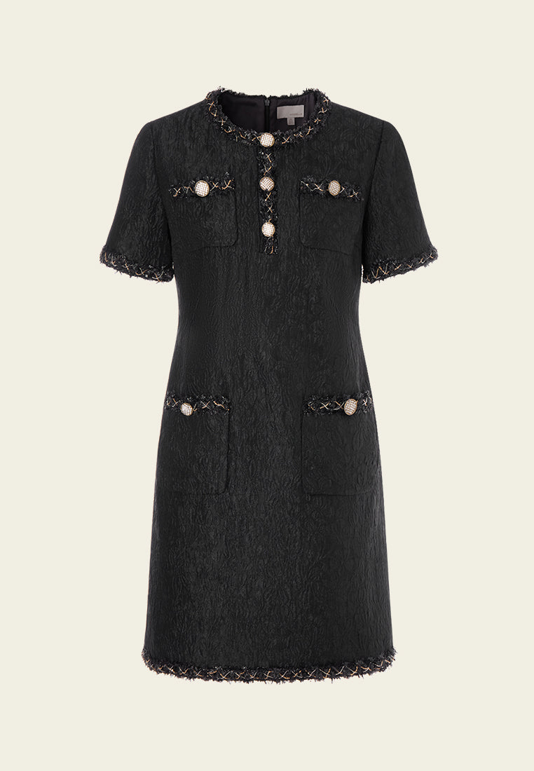 Embossed-pattern Dress