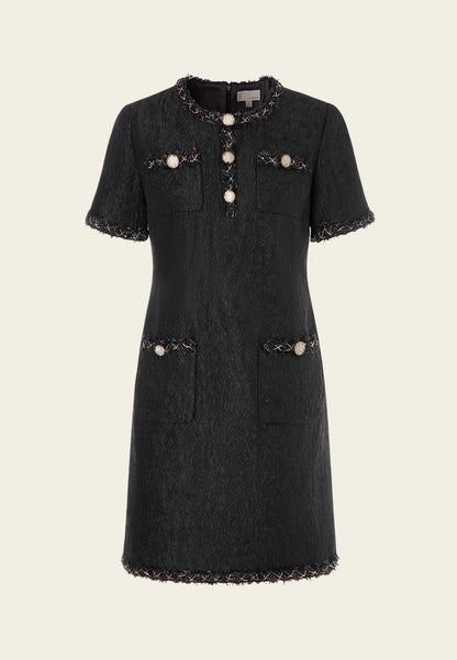 Embossed-pattern Dress