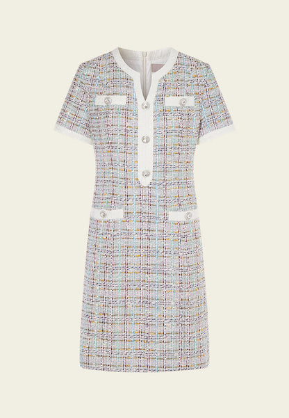 Lurex Classy Check Tweed Dress