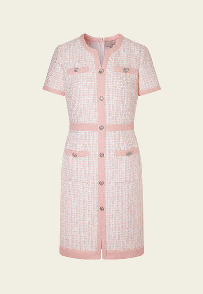 Pink Lady Classic Tweed Dress