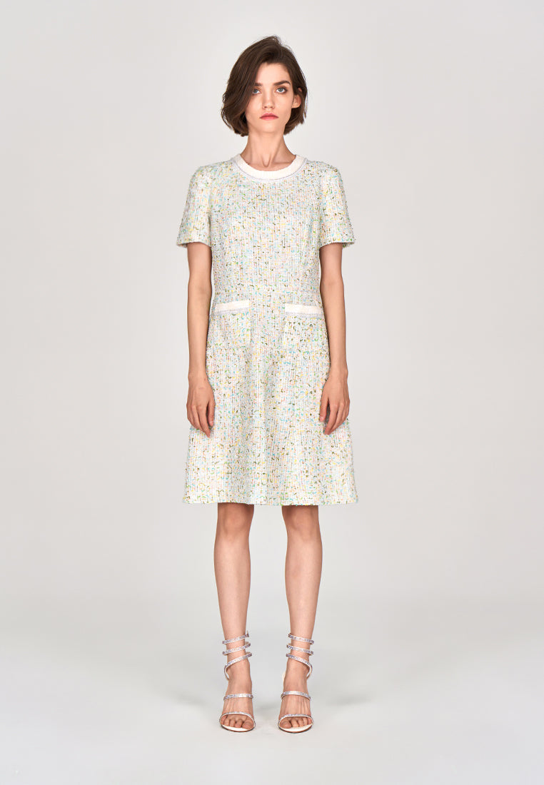Lime Twist Tweed Dress
