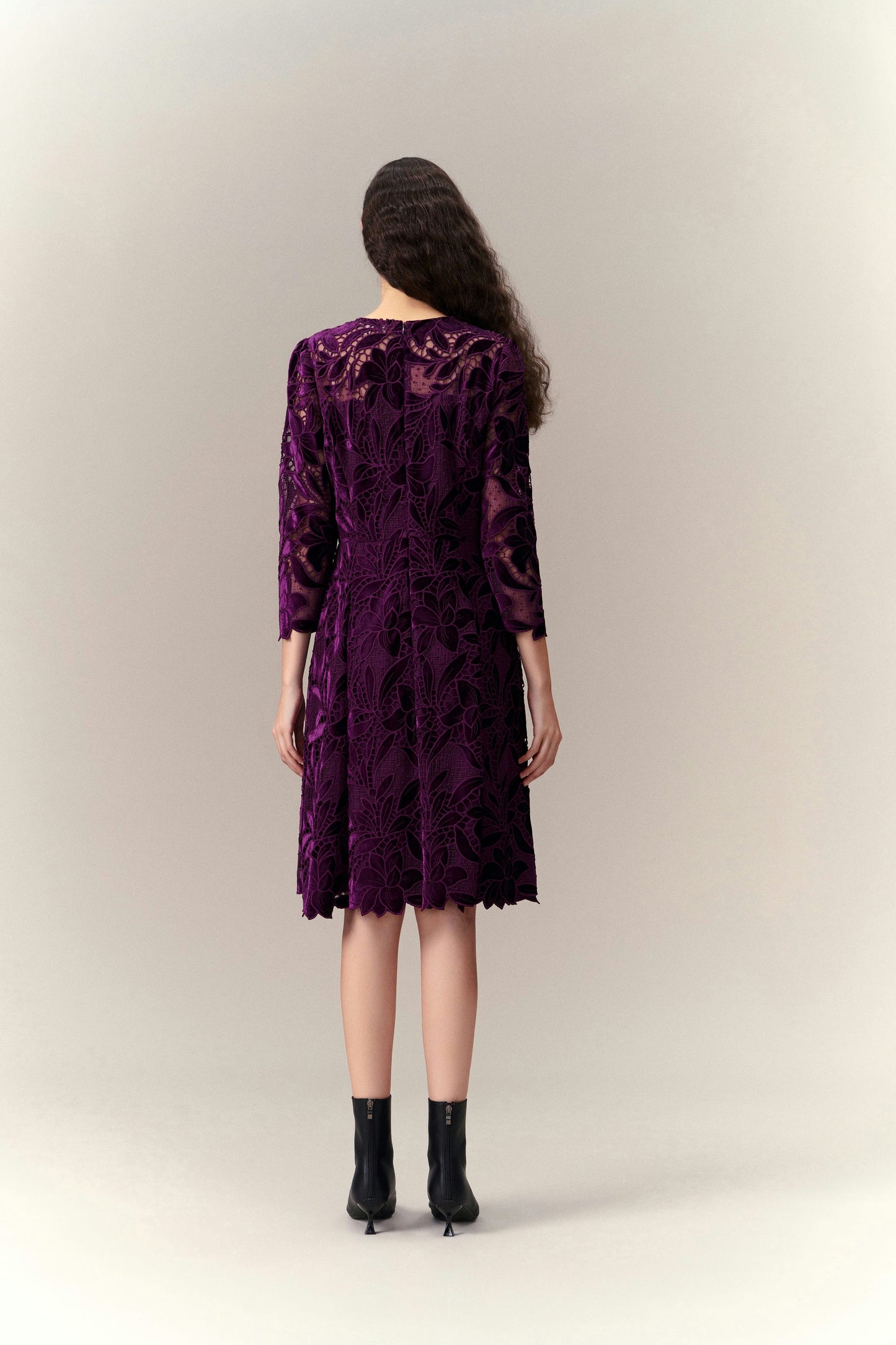 Cut-out Lace Midi Dress
