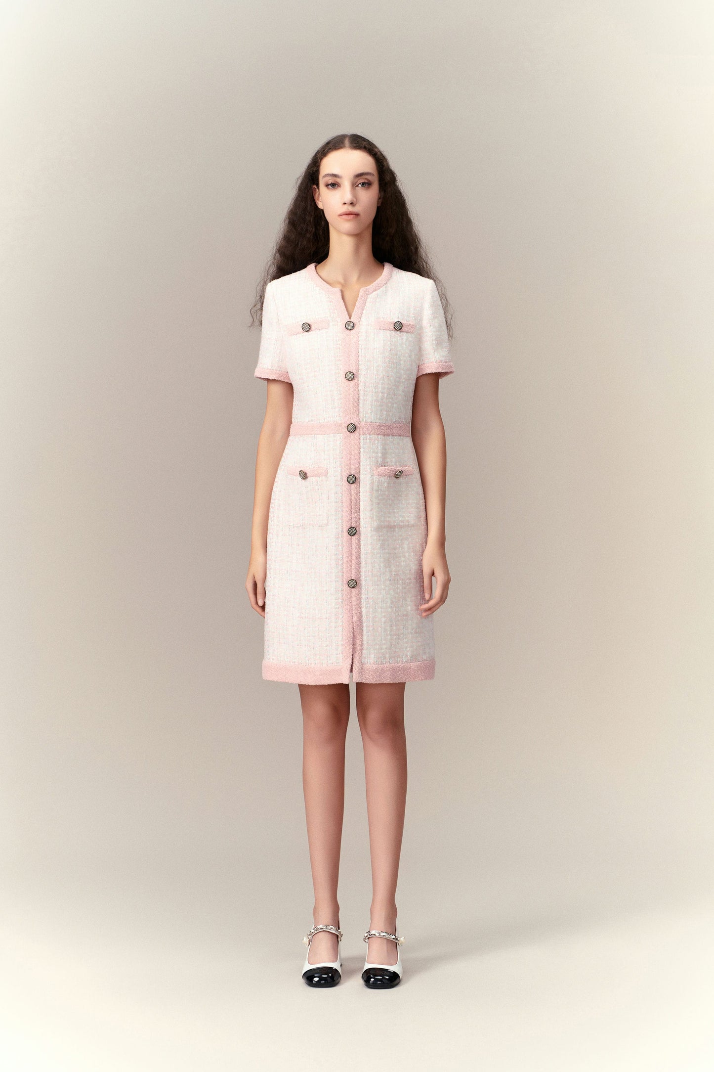 Pink Lady Classic Tweed Dress
