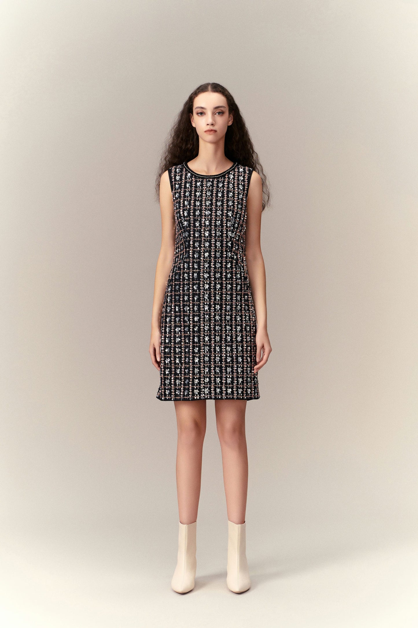 Sequin & Bead Sleeveless Dress