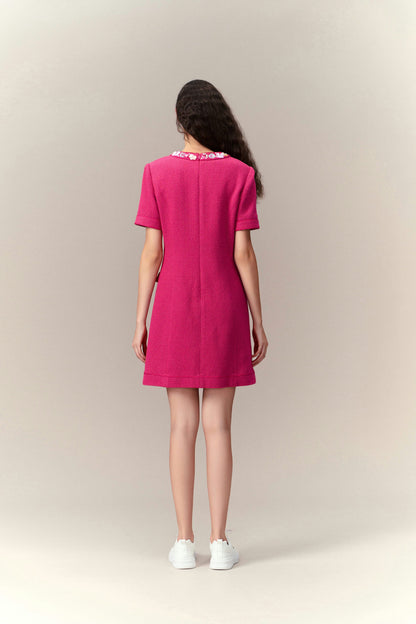 Dolly Vibrant Pink Embellished Dress