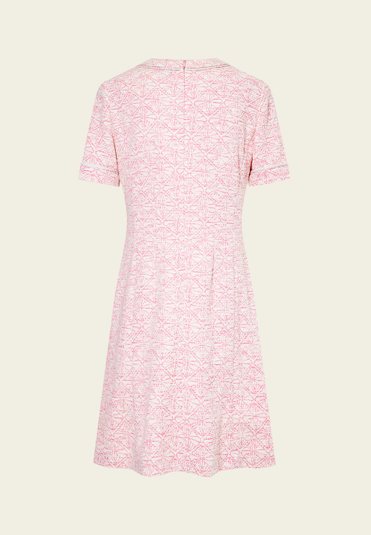 Digitized Pink Tweed Dress