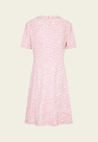 Digitized Pink Tweed Dress