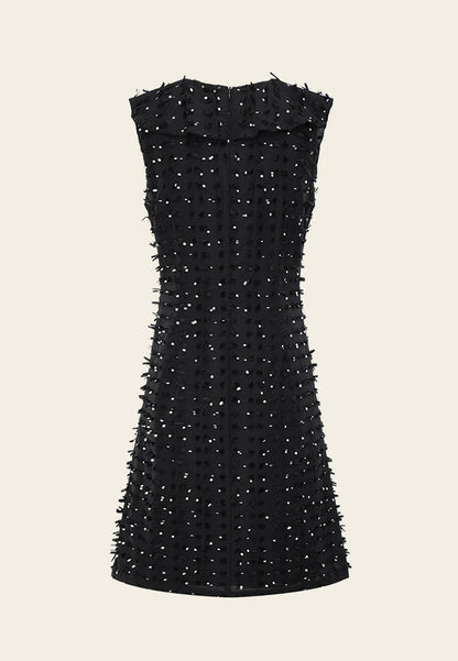 Patchwork Jacquard Sleeveless Mini Dress