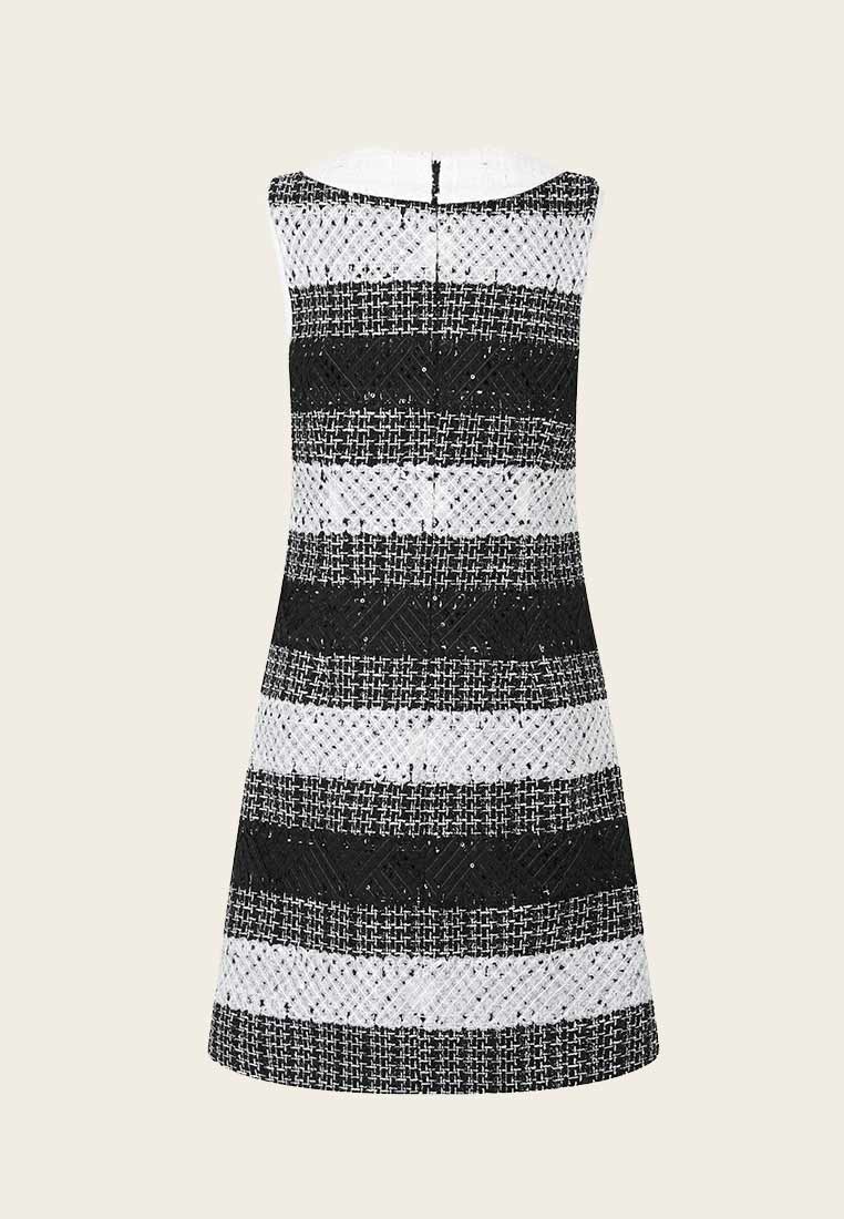 Black Peter Pan Collar Tweed Dress