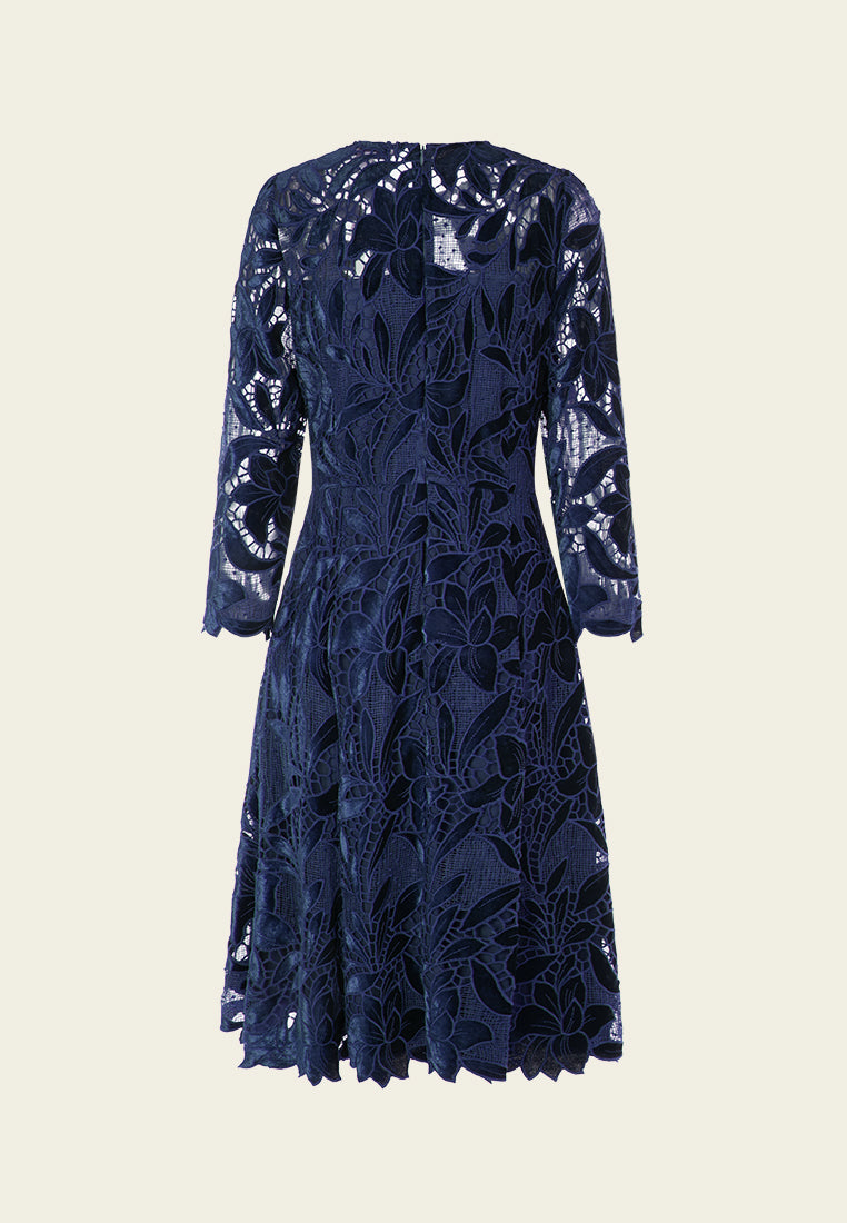 Cut-out Lace Midi Dress