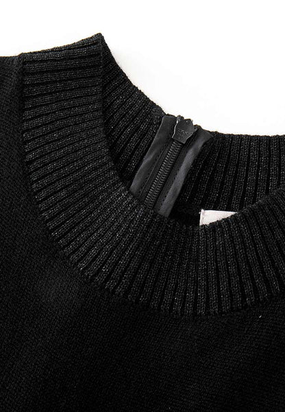 High-neck Wool Knit Ombré Dress