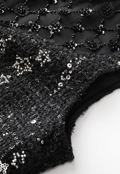 Meteor Shower Embellished Sleeveless Dress