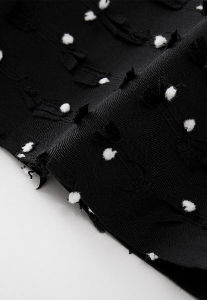 Patchwork Jacquard Sleeveless Mini Dress
