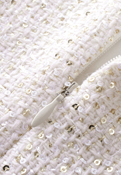 Dignified Cap-sleeve Patchwork-detail Dress