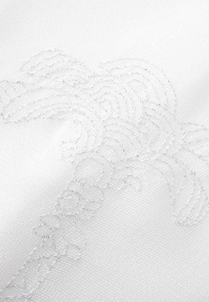 White Landscape Embroidered Dress
