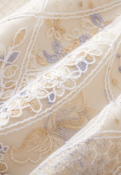 Cream Floral Lace Dress