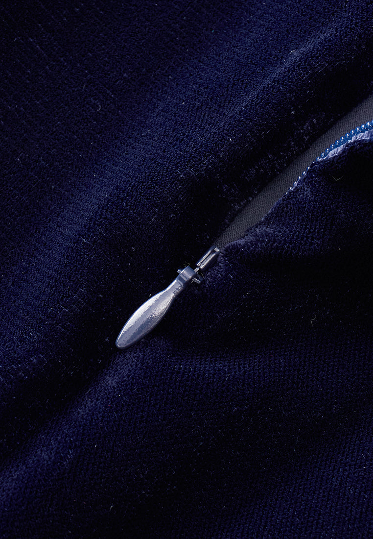 Exquisite Cape-detail Velvet Dress